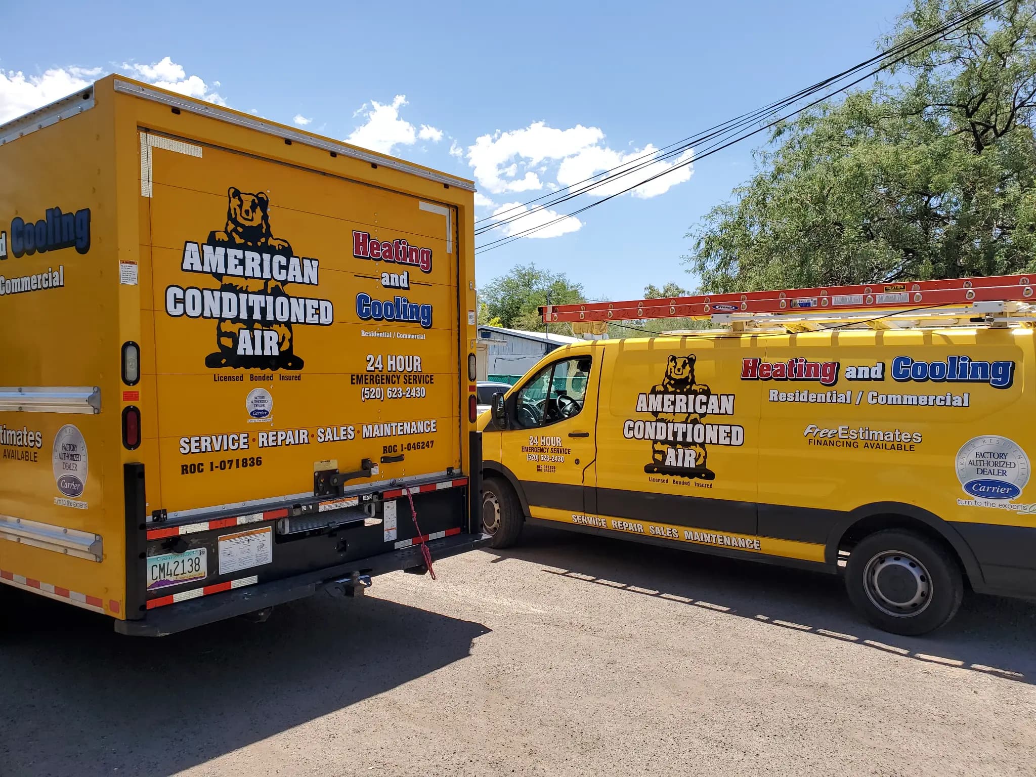American Conditioned Air service vehicles in Tucson, AZ